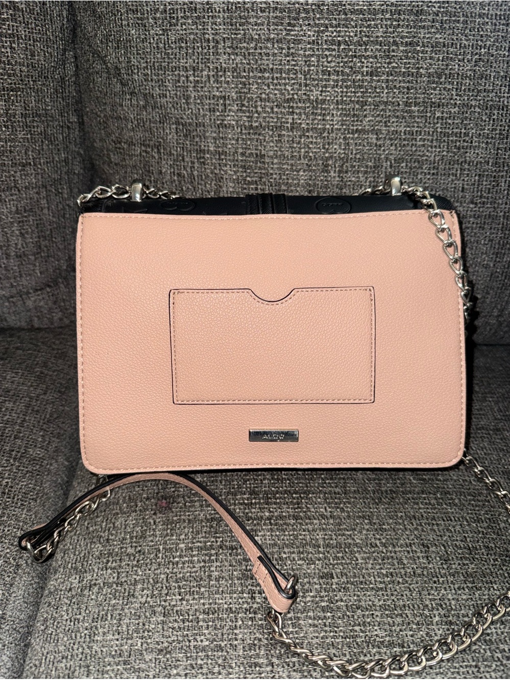 Pink Leather Crossbody Bag with Chain Strap